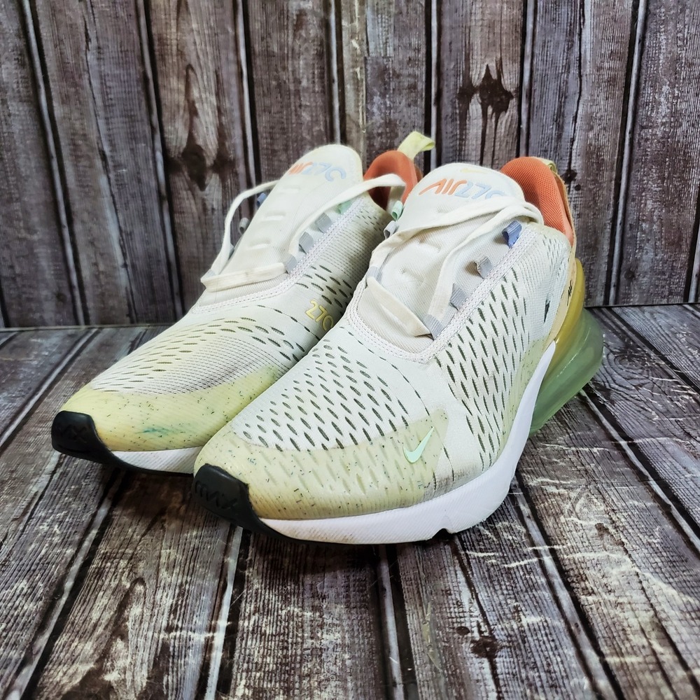 Nike Men's Air Max 270 GS White Sandrift Running Shoes (DQ 7642-100) Size 12